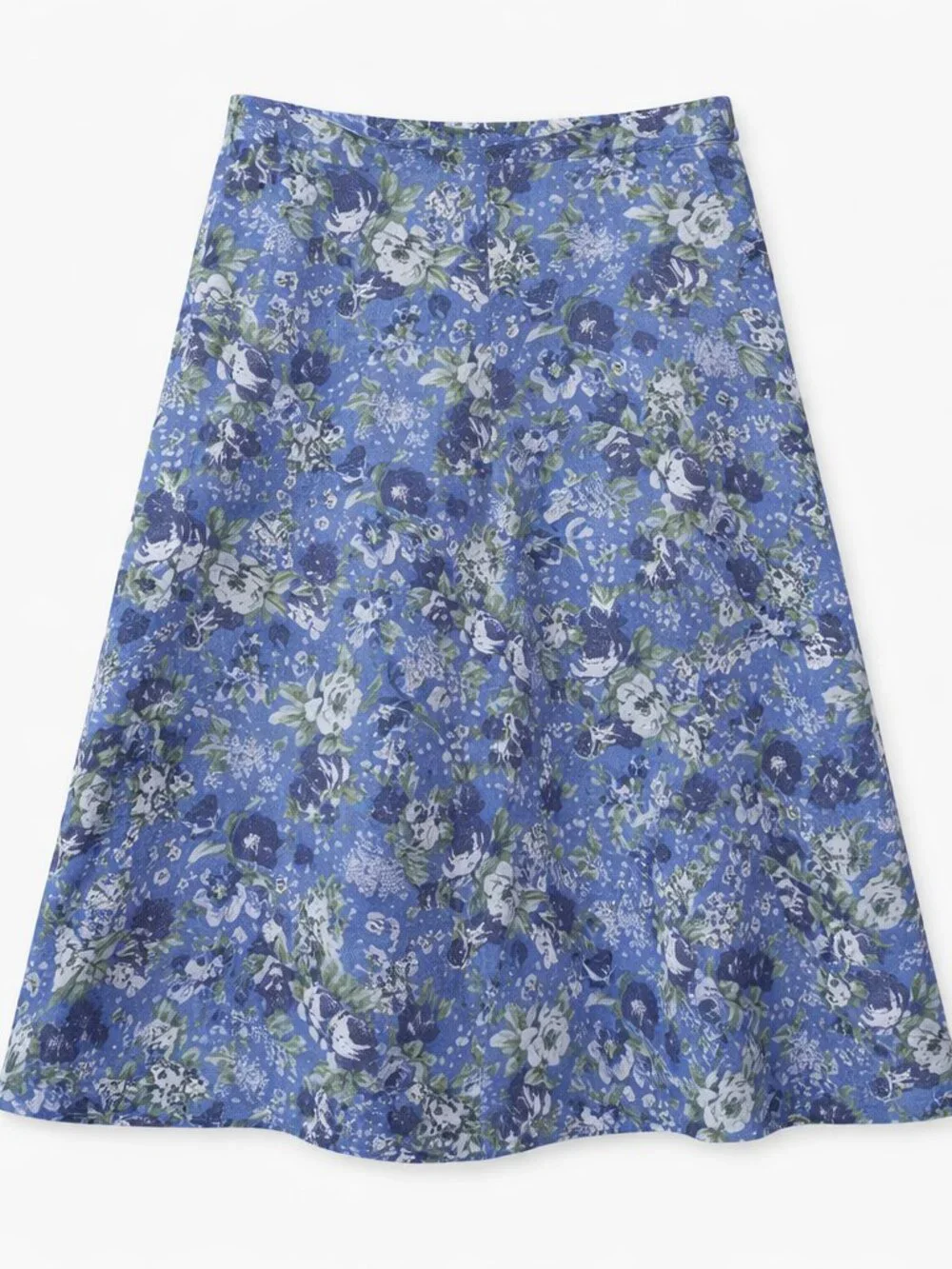 Hunt Club Vintage Denim Midi Floral Skirt, Size 16